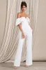Time Will Tell | White Off The Shoulder Wide Leg Jumpsuit sold by Club L London