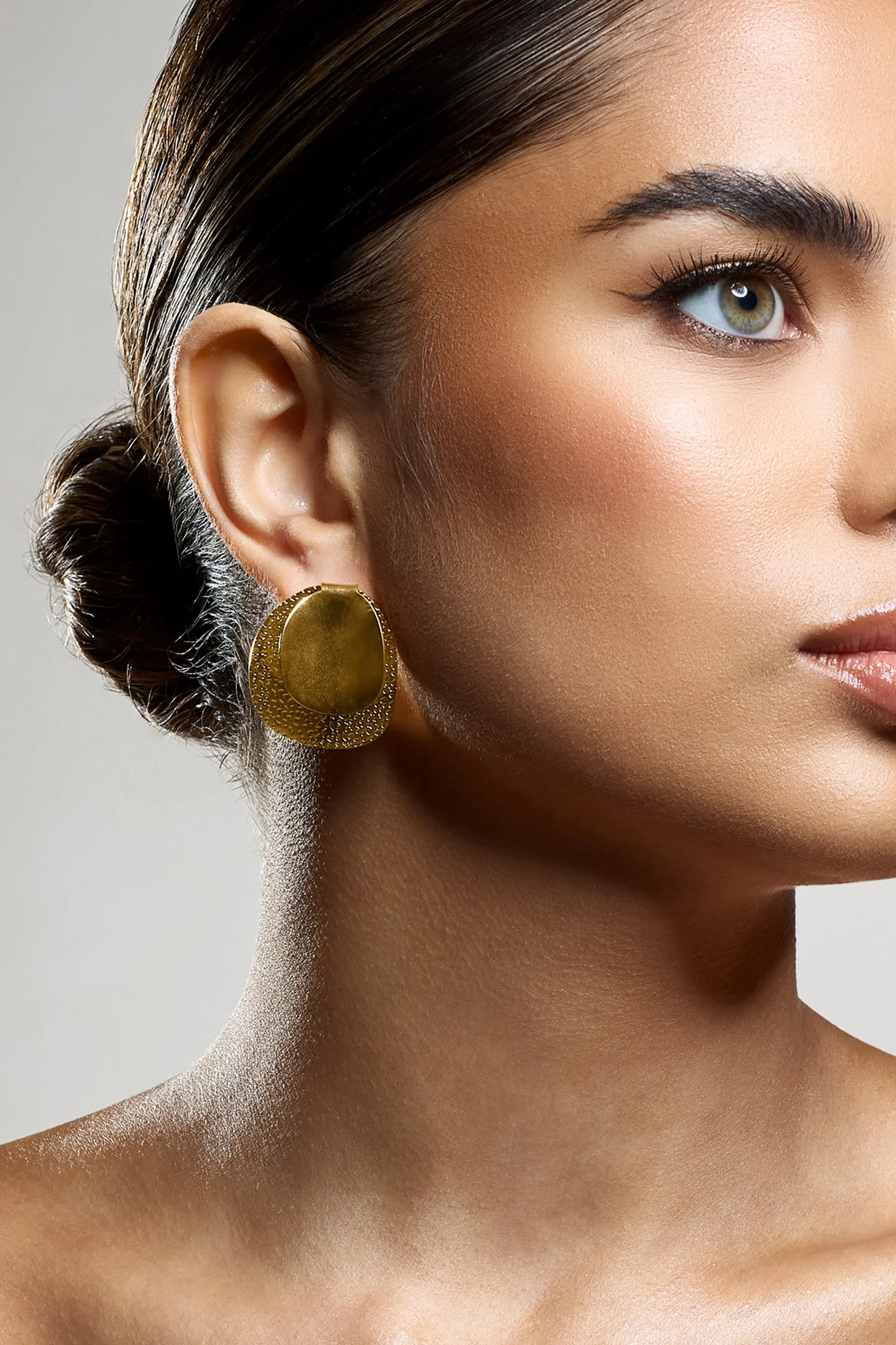 Latica | Gold Double Disc Earrings sold by Club L London