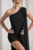 Adelaide | Black Asymmetric Sleeveless Split Maxi Dress sold by Club L London