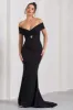 Inspiration | Black Sheer Bardot Fishtail Maxi Dress sold by Club L London