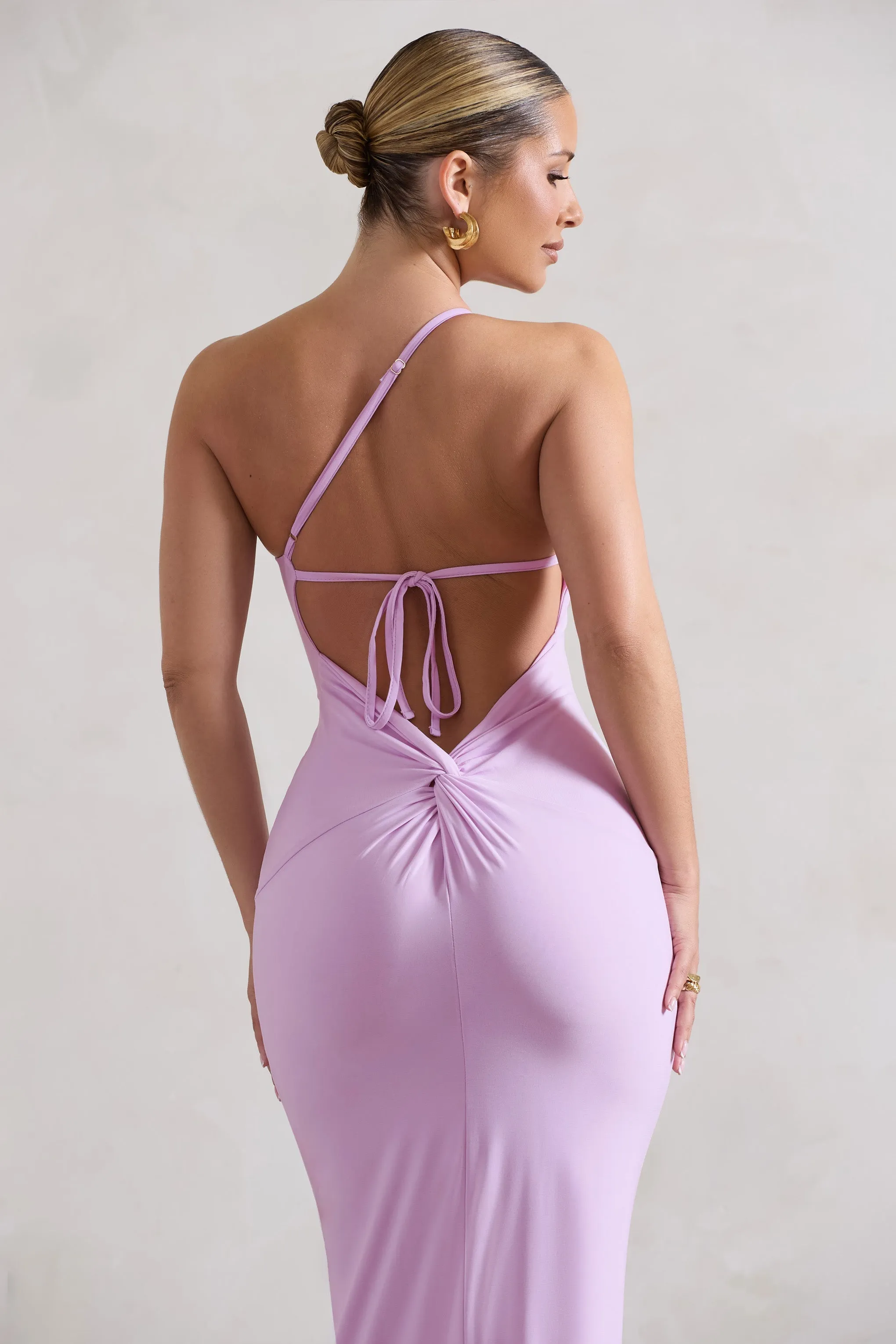 Dressing Up | Lilac One Shoulder Maxi Dress With Open Back Detail sold by Club L London product image thumbnail 3