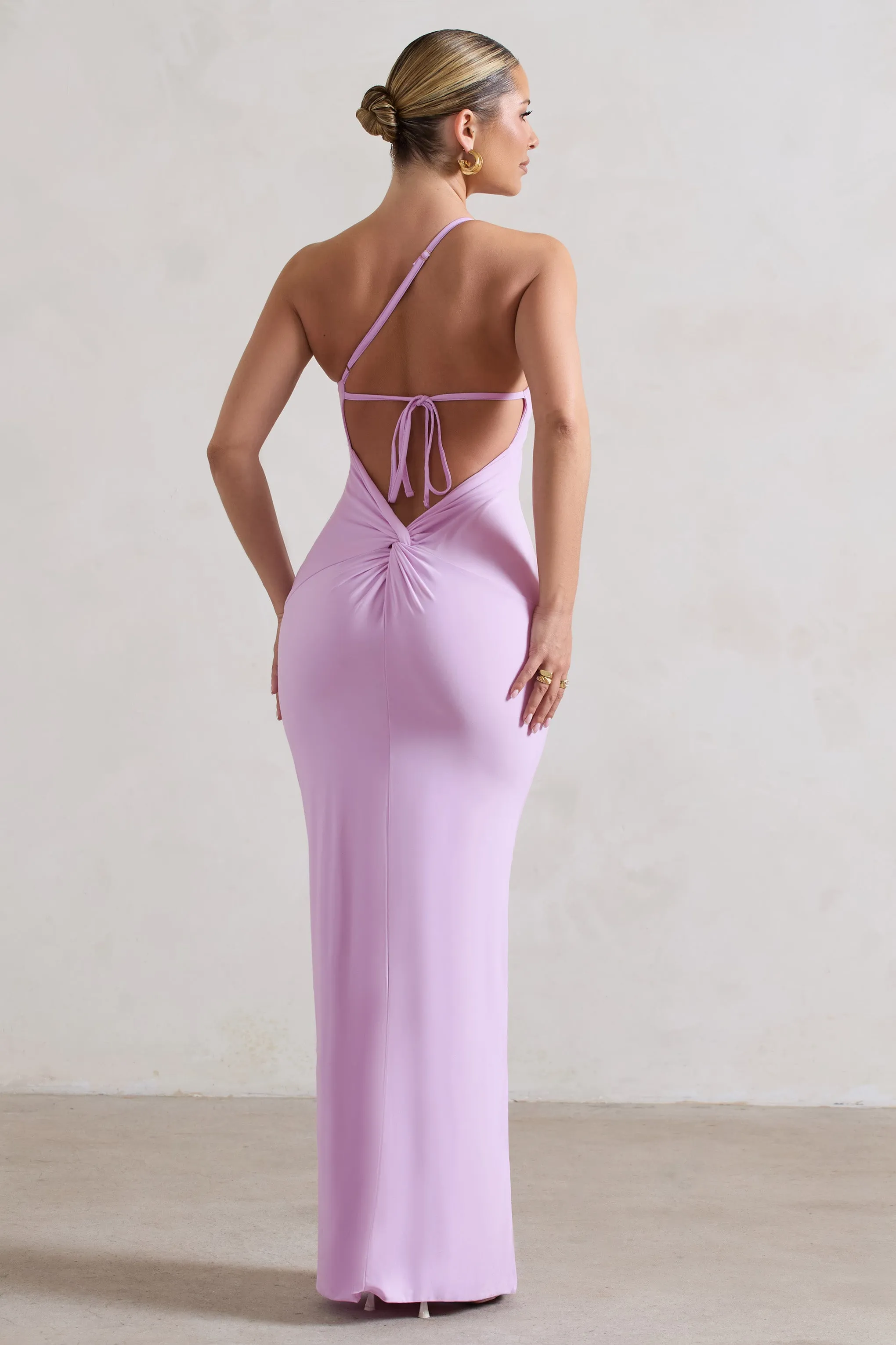 Dressing Up | Lilac One Shoulder Maxi Dress With Open Back Detail sold by Club L London product image thumbnail 2