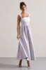 Maybelle | Mauve Square-Neck Corset Skater Maxi Dress sold by Club L London