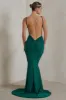 Endless Love | Green Backless Knot Detail Fishtail Maxi Dress sold by Club L London