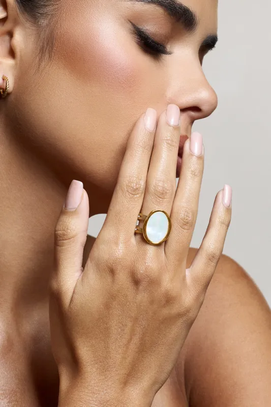 Luella | Pearl Adjustable Statement Ring sold by Club L London
