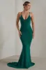 Endless Love | Green Backless Knot Detail Fishtail Maxi Dress sold by Club L London
