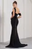 Fatal Attraction | Black Chiffon Fishtail Maxi Dress With Draped Sleeves sold by Club L London