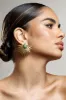 Emira | Gold Statement earrings With Marble Pendant sold by Club L London