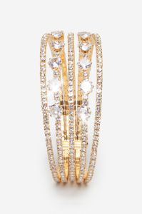 Candice | Gold Diamante Cuff Bangle sold by Club L London