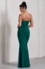 Wren | Bottle Green Ruched Bandeau Maxi Dress sold by Club L London