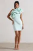 At The Opera | Mint Satin One Shoulder Ruffled Mini Dress sold by Club L London