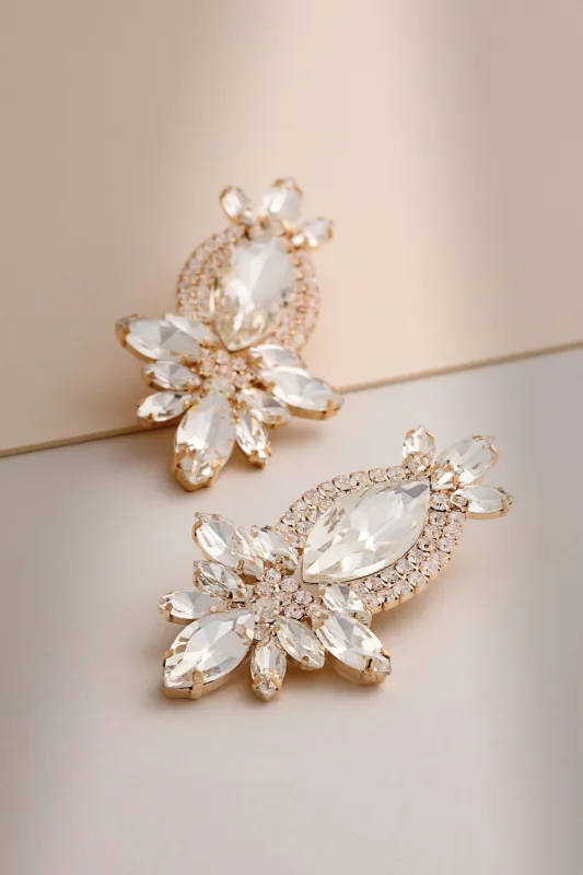 Annalisa | Gold Crystal Drop Earrings sold by Club L London