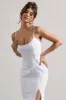 Intimacy | White Lace Corset Split Maxi Dress sold by Club L London