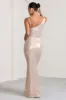 Galaxy Shimmer | Gold Maternity Cowl Neck Maxi Dress sold by Club L London
