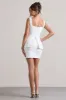 Maci | White Tailored Square-Neck Mini Dress sold by Club L London