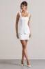 Maci | White Tailored Square-Neck Mini Dress sold by Club L London