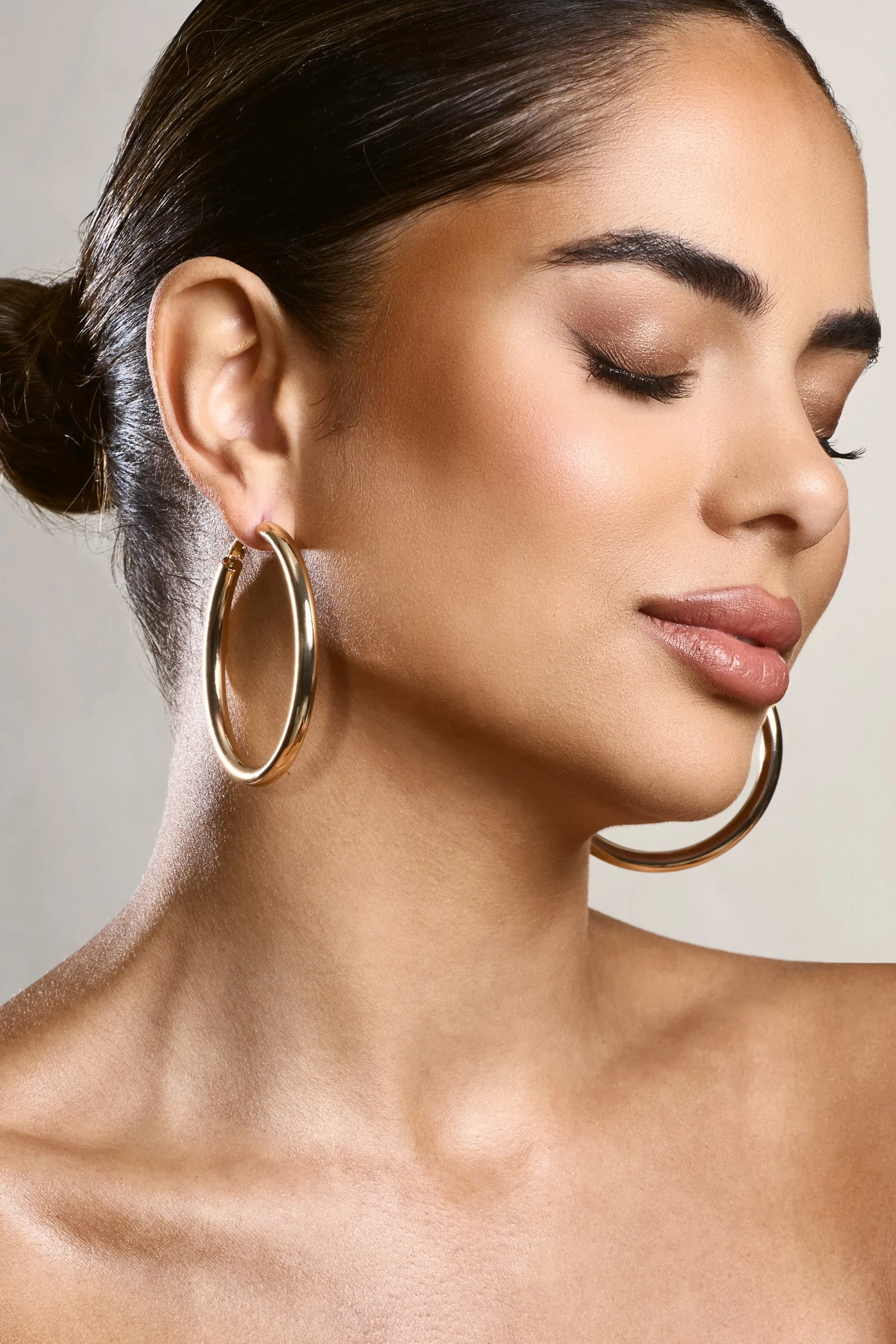 Lorrie | Gold Hoop Earrings sold by Club L London product image thumbnail 5
