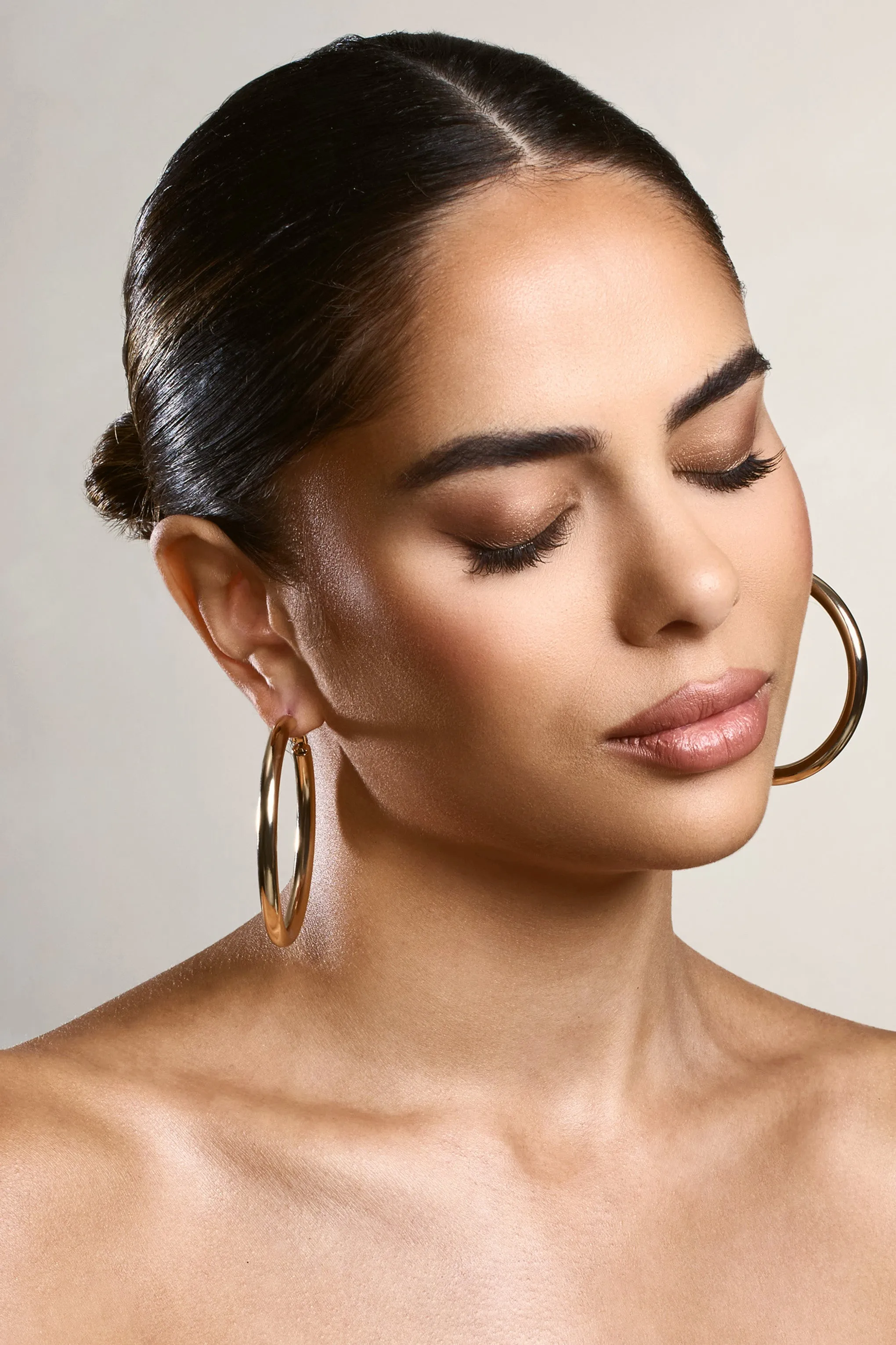 Lorrie | Gold Hoop Earrings sold by Club L London product image thumbnail 4