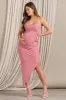 Ours | Blush Pink Cami Asymmetric Maternity Midi Dress sold by Club L London