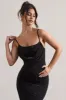 Costella | Black Embellished Strappy Cowl-Neck Maxi Dress sold by Club L London