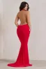 Saffina | Red Cowl Neck Low Back Maxi Dress sold by Club L London