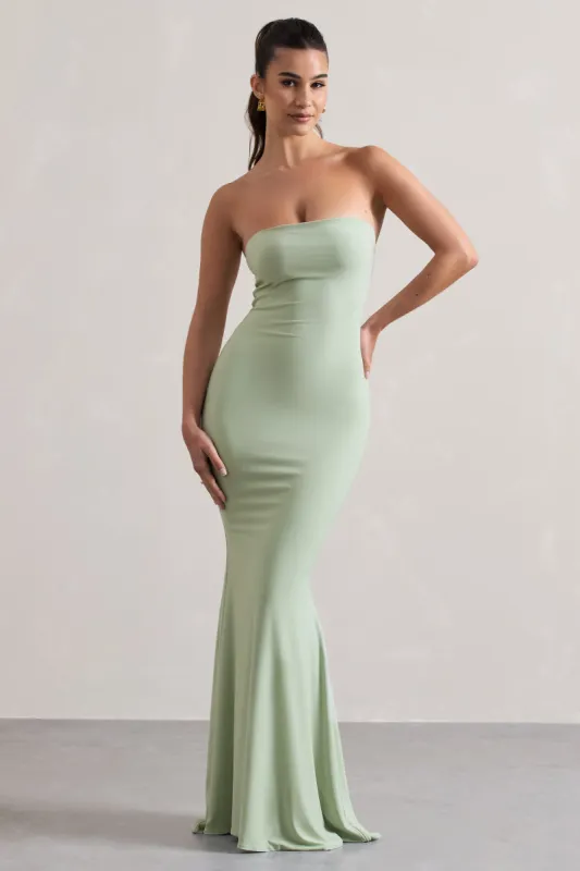 Ceremony | Pale Green Bandeau  Maxi Dress sold by Club L London