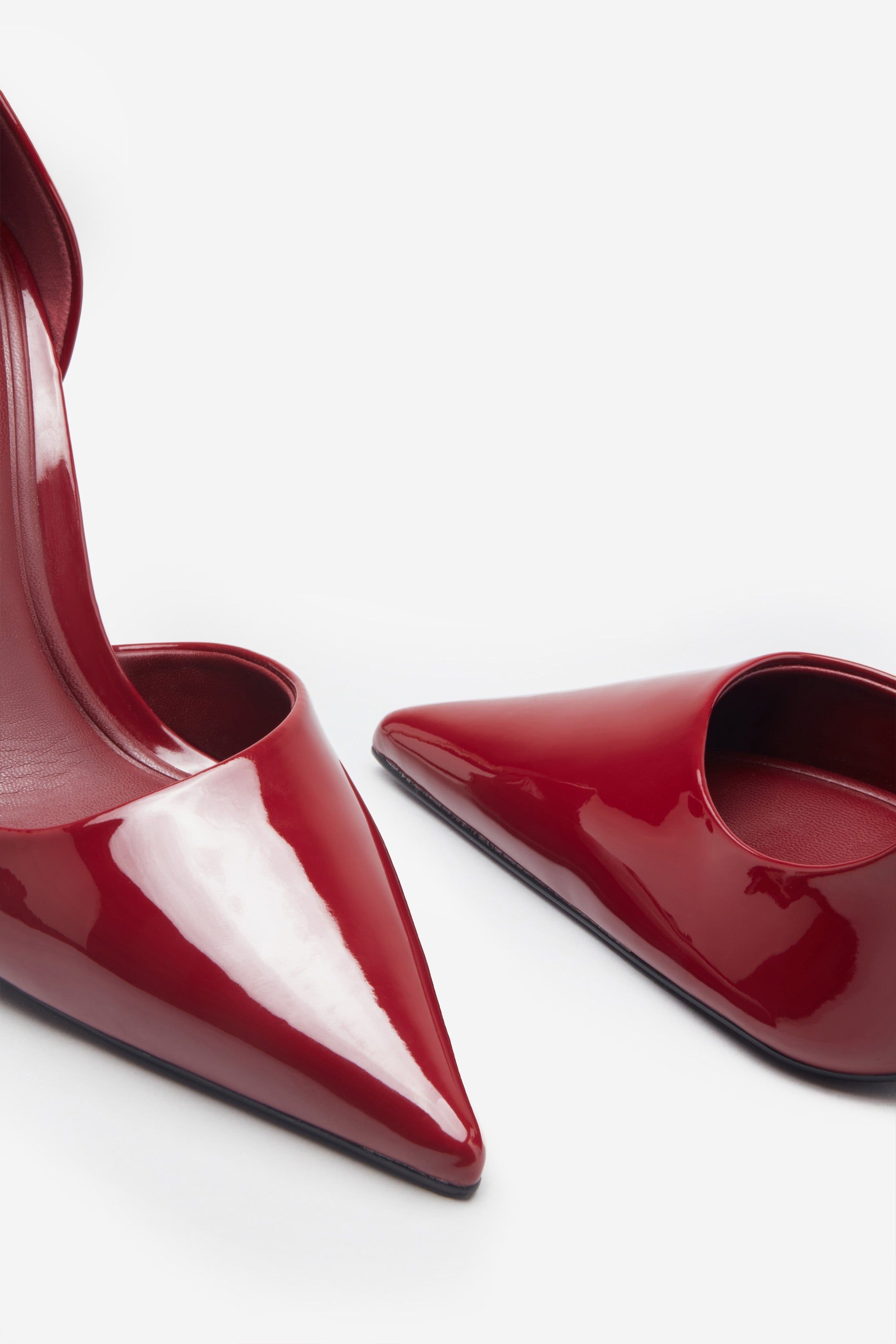 Hear Me | Wine Red Metallic Cutaway Pointed Court Heels sold by Club L London product image thumbnail 5