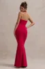Raelynn | Red Halter-Neck Cut-Out Maxi Dress With Bow sold by Club L London