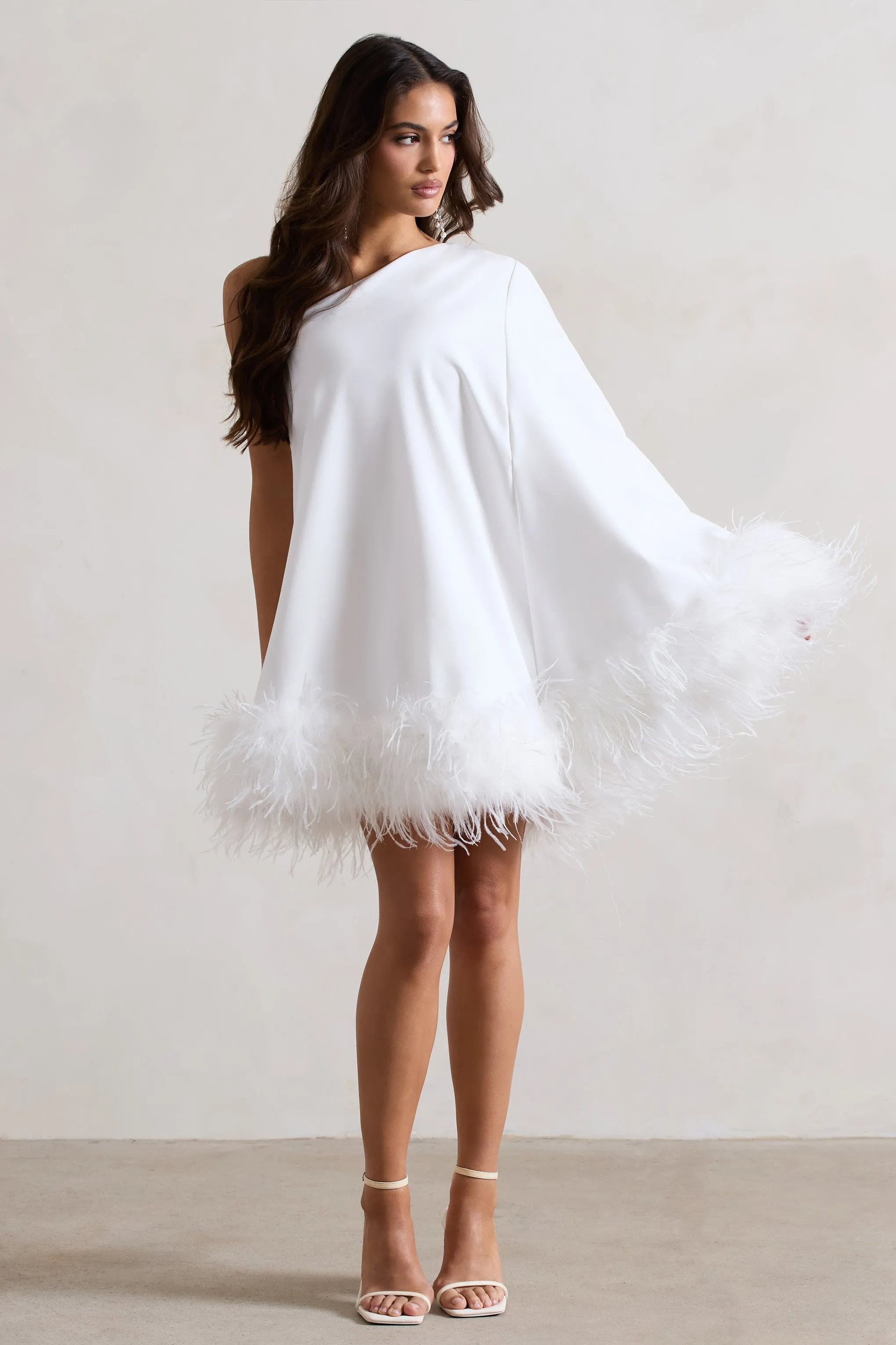 エムエメ　2way feather collar mini one piece エムエメ 2way feather collar mini one piece - メルカリ