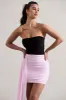 Sweetie | Black & Pink Ruched Mini Dress With Drape sold by Club L London