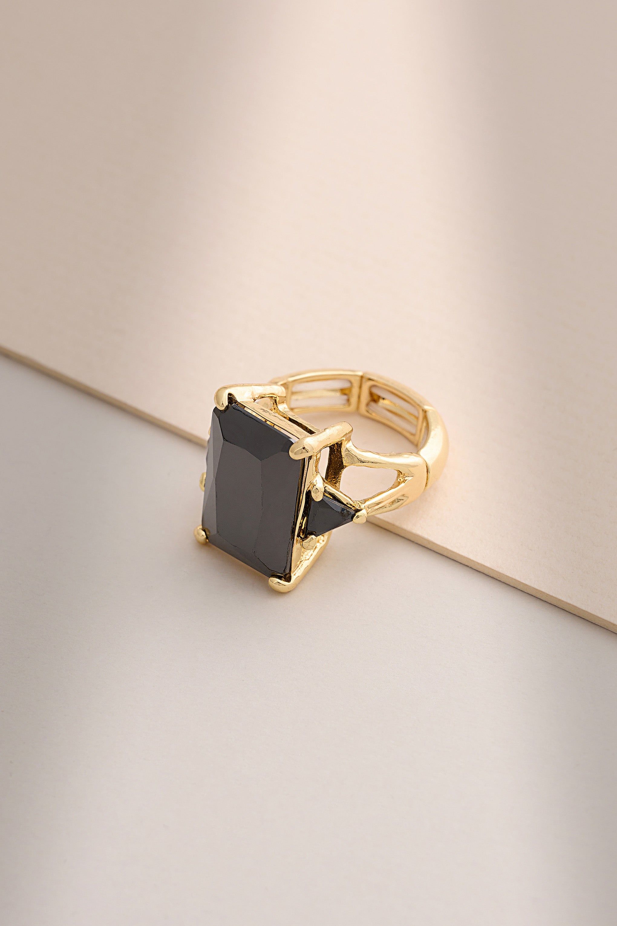 Salli | Black Diamante Ring sold by Club L London