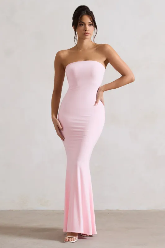 Ceremony | Pink Bandeau  Maxi Dress sold by Club L London