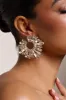 Nala | Silver Diamante Cluster Hoop Earrings sold by Club L London