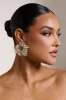 Nala | Silver Diamante Cluster Hoop Earrings sold by Club L London