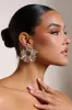 Nala | Silver Diamante Cluster Hoop Earrings sold by Club L London