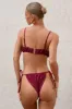 Fortune | Burgundy Pleated Chain Bikini Bottoms sold by Club L London