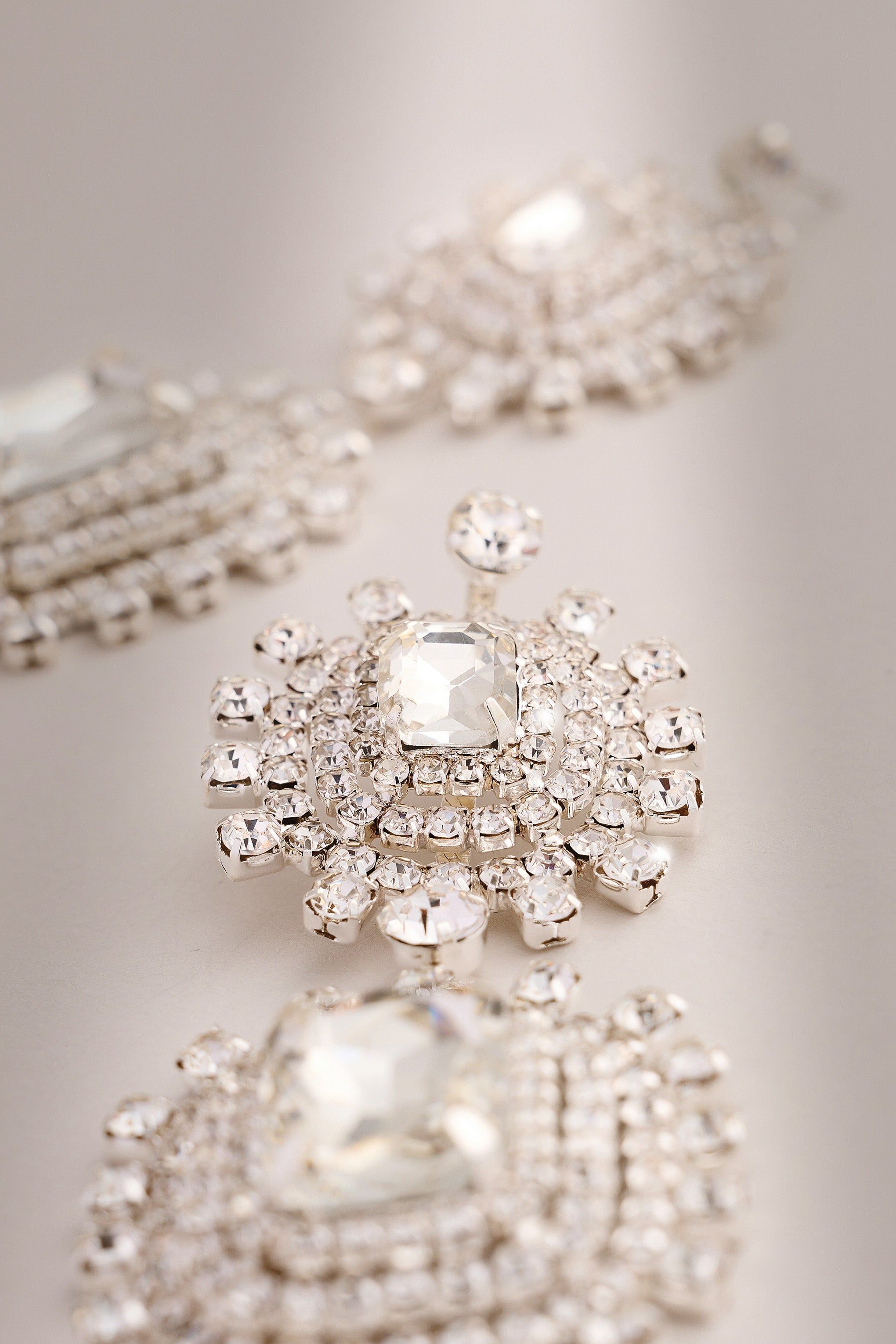 Sharie | Silver Diamante Drop Earrings sold by Club L London product image thumbnail 2