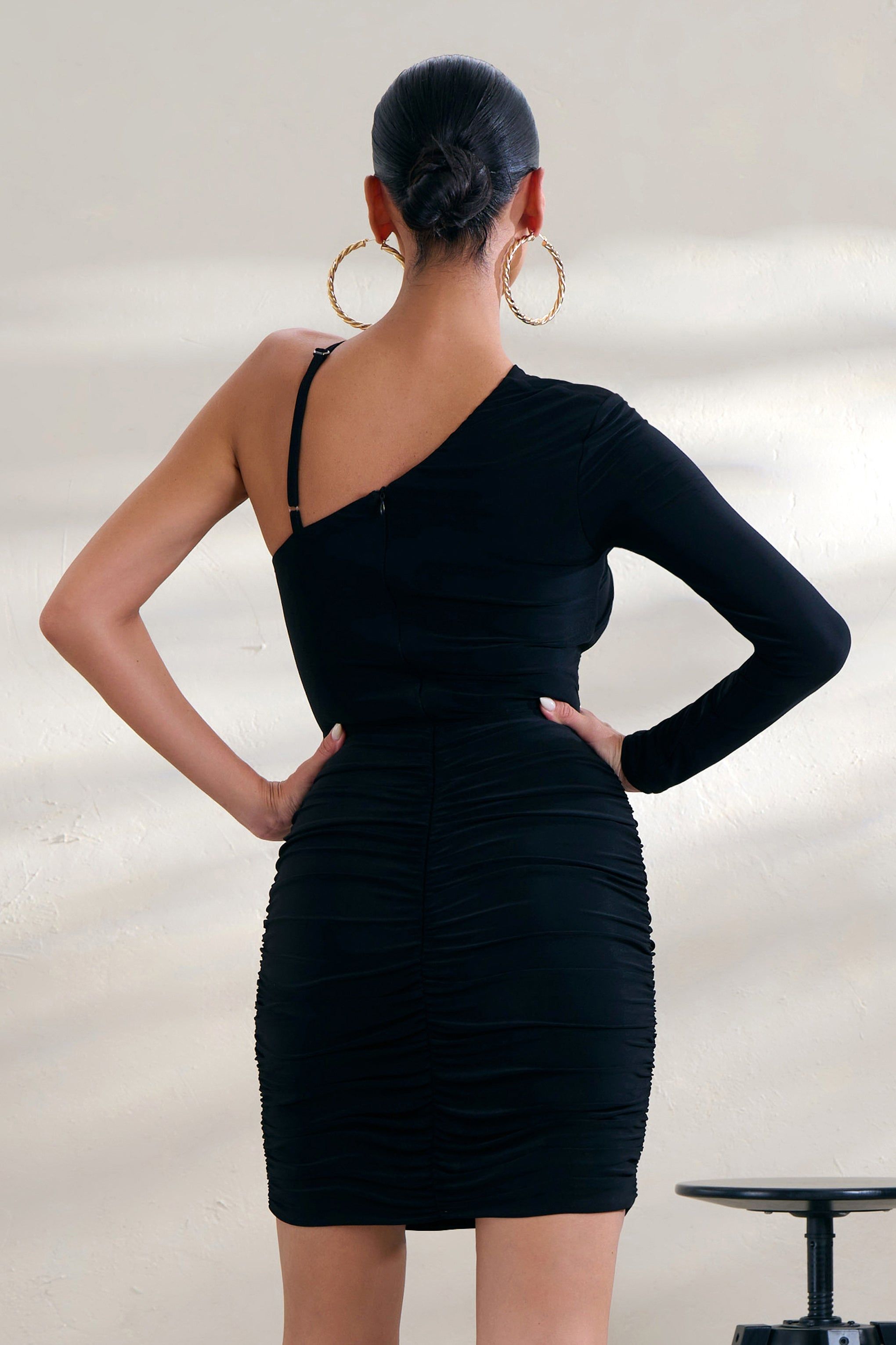 Bogota | Black Cut Out Ruched Mini Dress sold by Club L London product image thumbnail 2