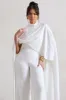 Indra | White High-Neck Wide-Leg Cape Jumpsuit sold by Club L London