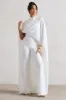 Indra | White High-Neck Wide-Leg Cape Jumpsuit sold by Club L London
