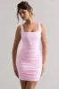 Porto | Pink Square-Neck Strappy Bodycon Mini Dress sold by Club L London