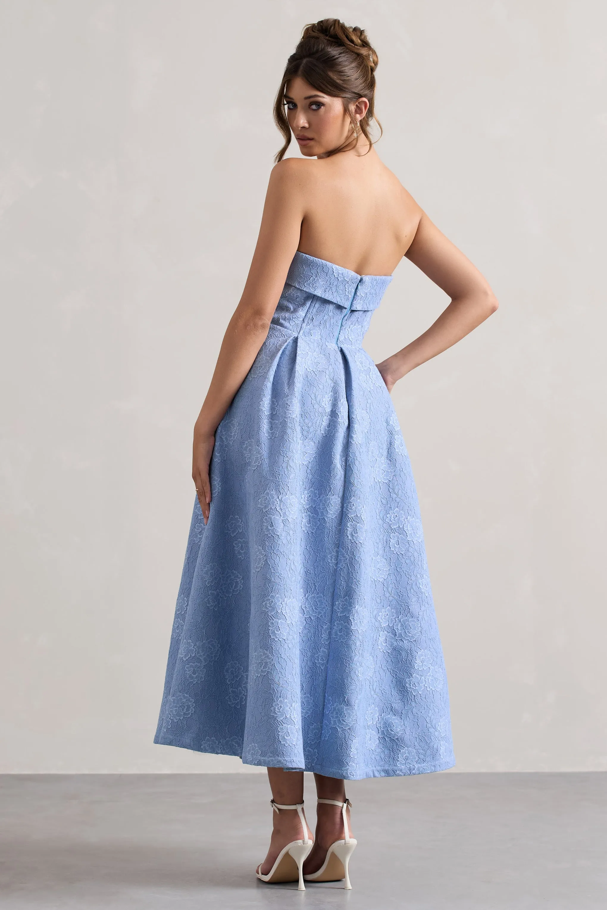 Matisse | Blue Lace Strapless Midi Dress sold by Club L London product image thumbnail 2