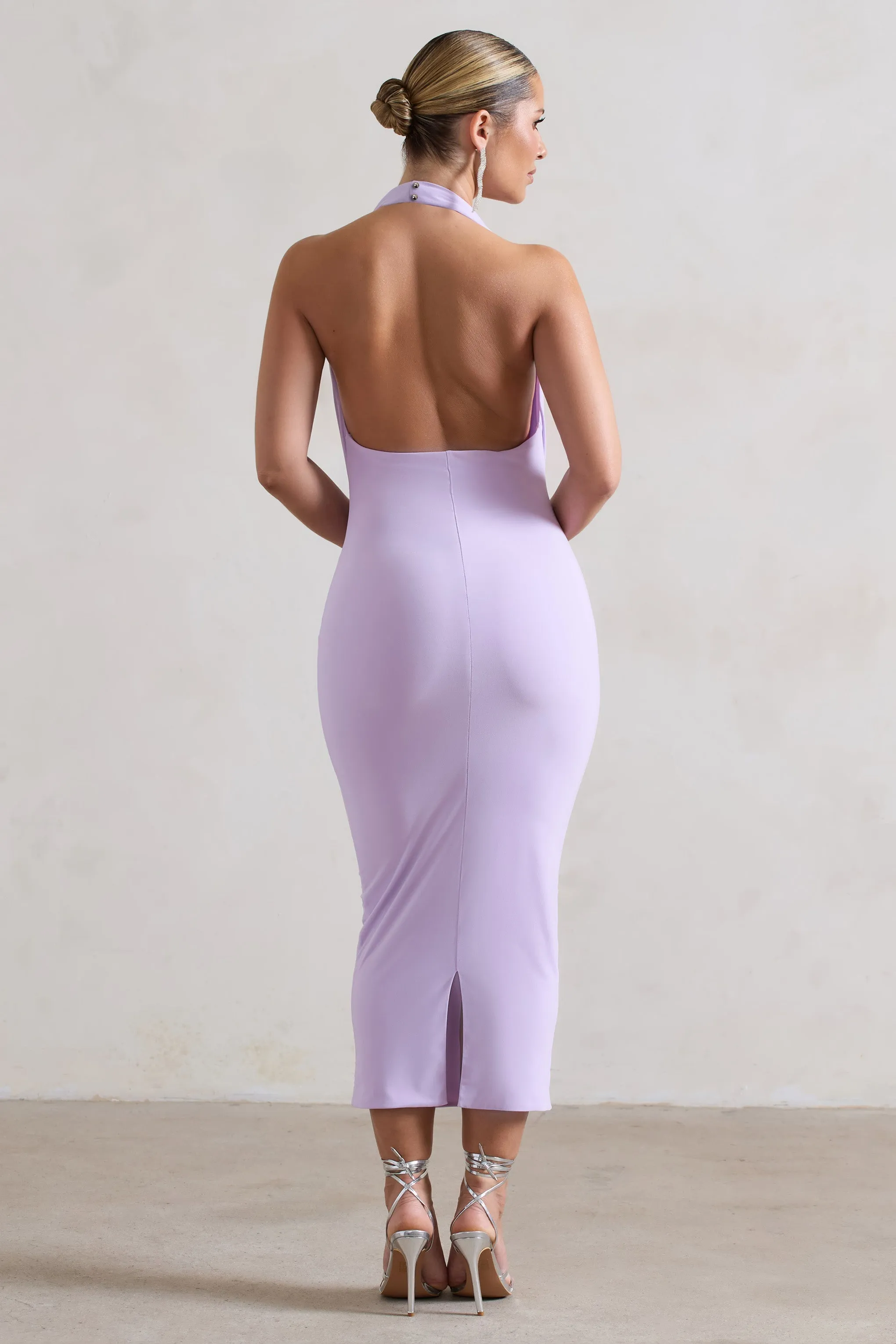 Roulette | Lilac Cowl-Neck Midi Dress sold by Club L London product image thumbnail 2
