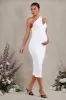 Abigail | White Sleeveless Asymmetric Maternity Midi Dress sold by Club L London