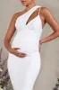 Abigail | White Sleeveless Asymmetric Maternity Midi Dress sold by Club L London