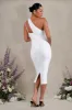 Abigail | White Sleeveless Asymmetric Maternity Midi Dress sold by Club L London