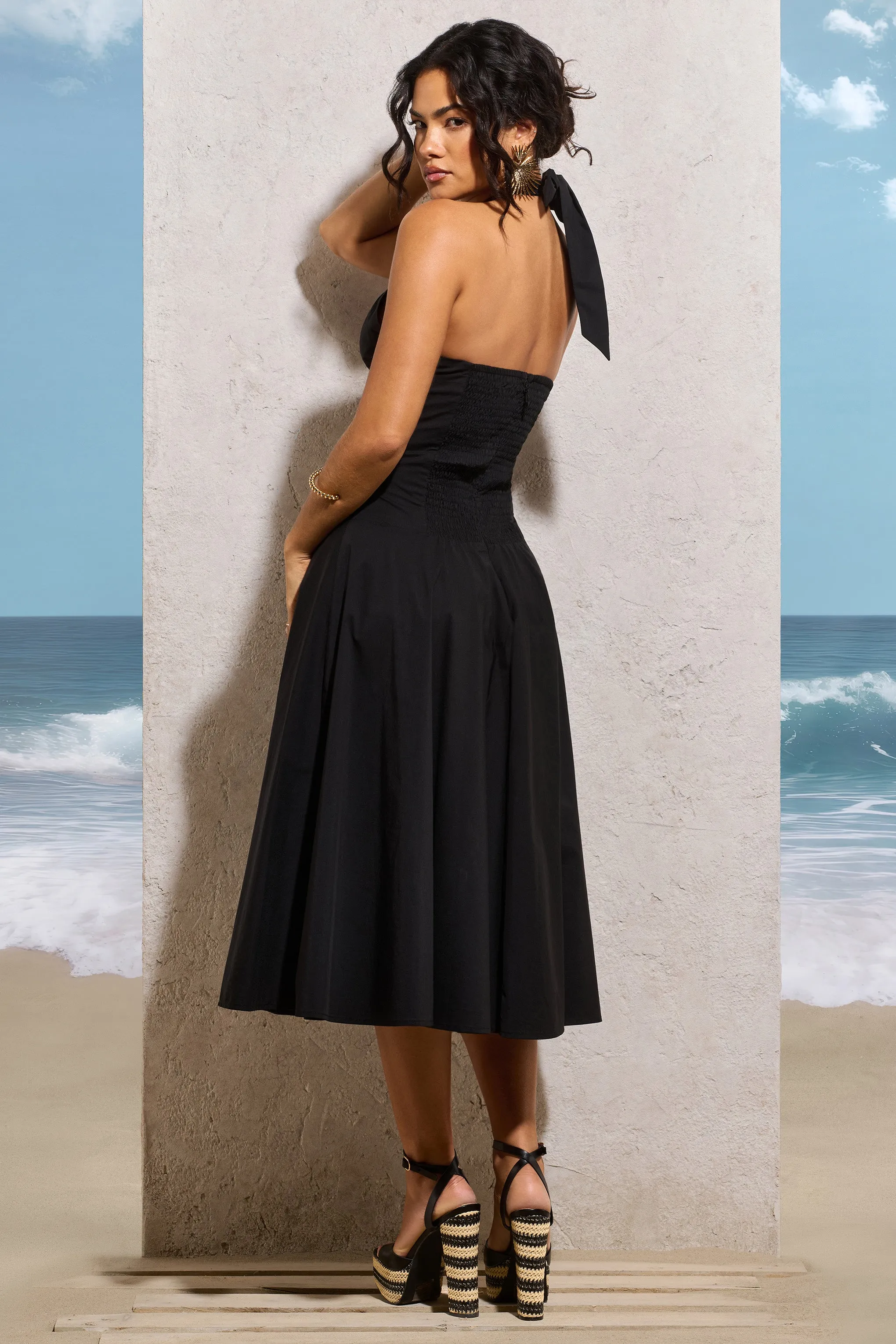 Saint-Malo | Black Halter-Neck Midi Dress sold by Club L London product image thumbnail 5