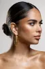 Dover | Gold Chunky Ribbed Hoop Earrings sold by Club L London