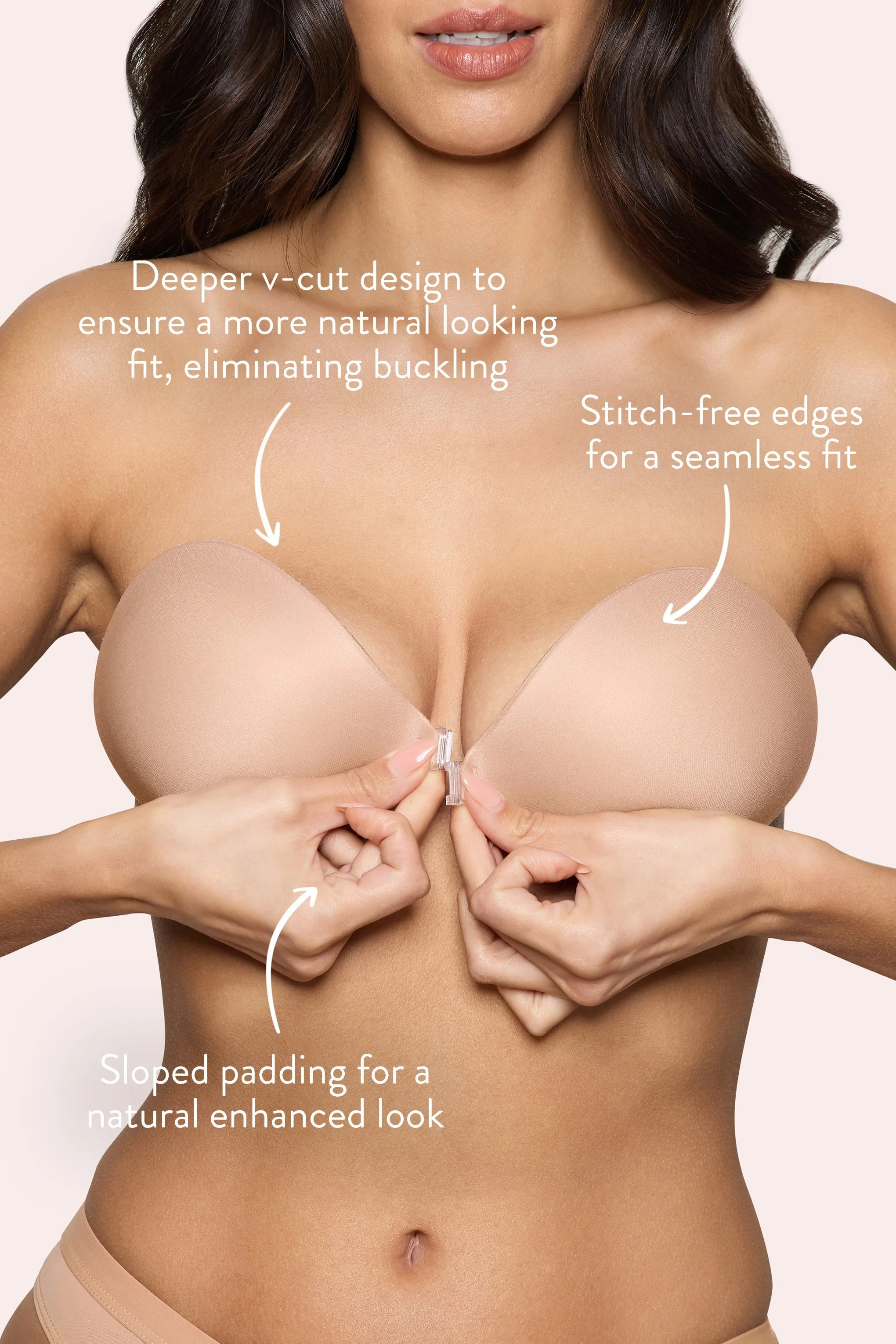 Magic Sticky Bra | Boomba Beige Padded Sticky Bra sold by Club L London product image thumbnail 2