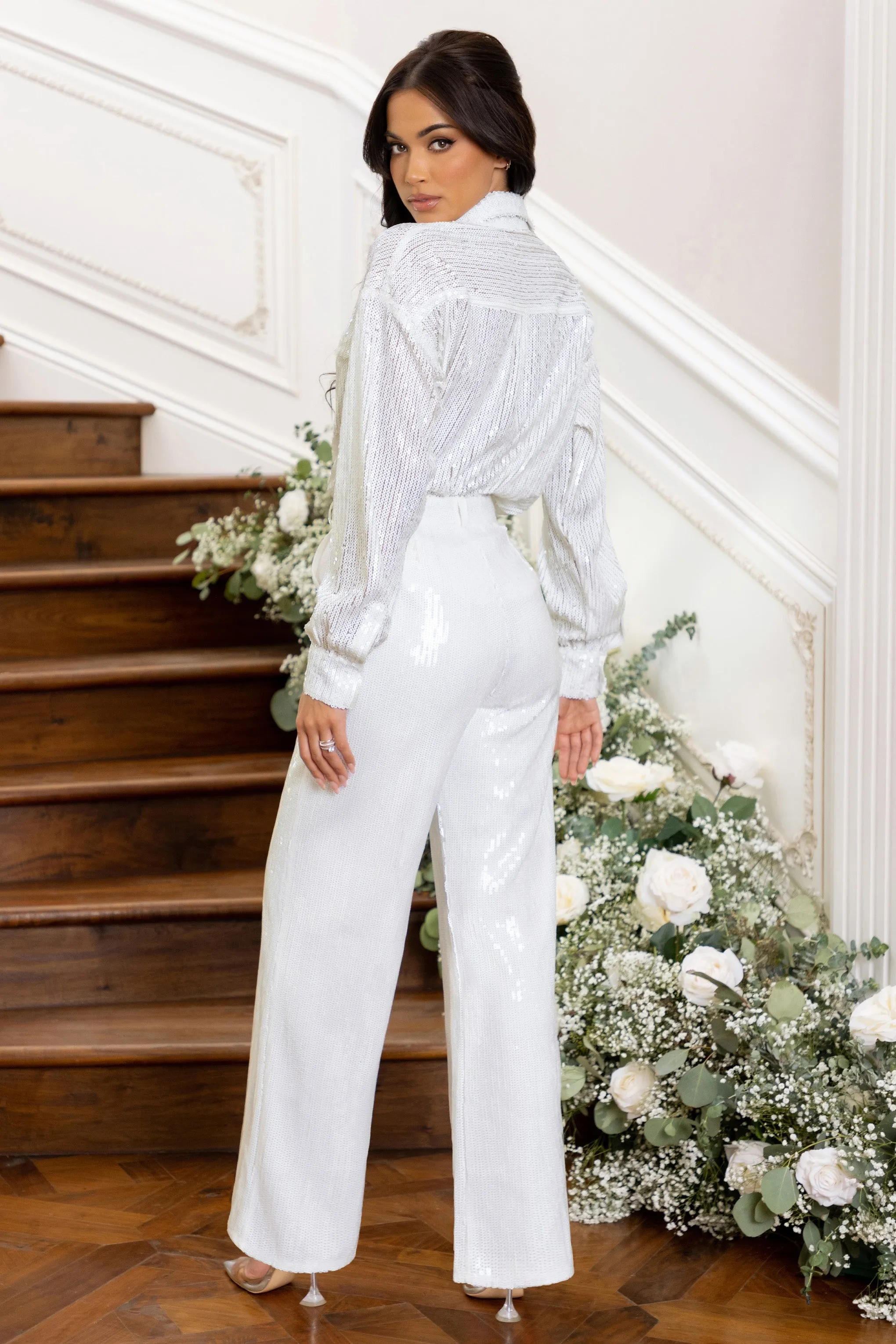 Dreamy | Sequin Wide Leg Pants sold by Club L London product image thumbnail 3
